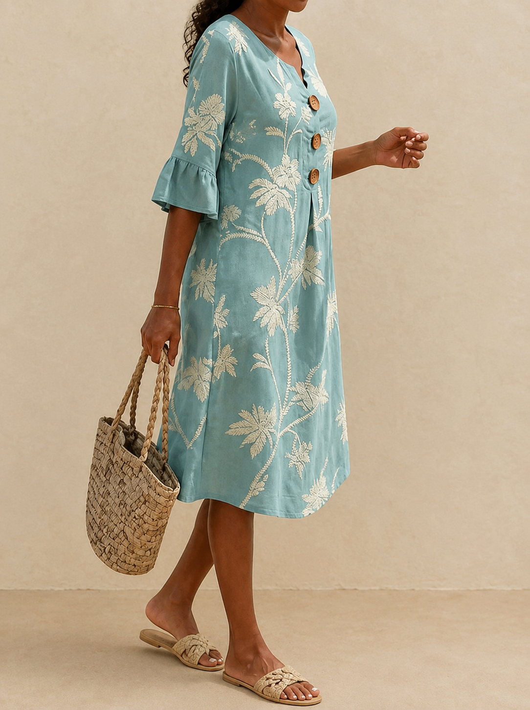 Esperanza | Vestido midi con bordado floral