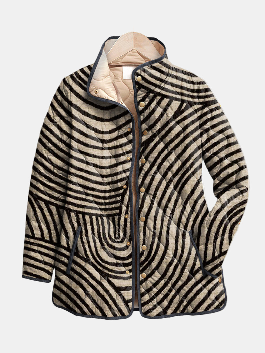 Inaya | Chaqueta Acolchada Retro con Diseño de Círculos