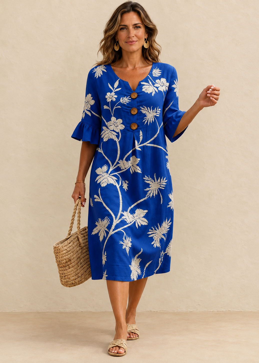 Esperanza | Vestido midi con bordado floral
