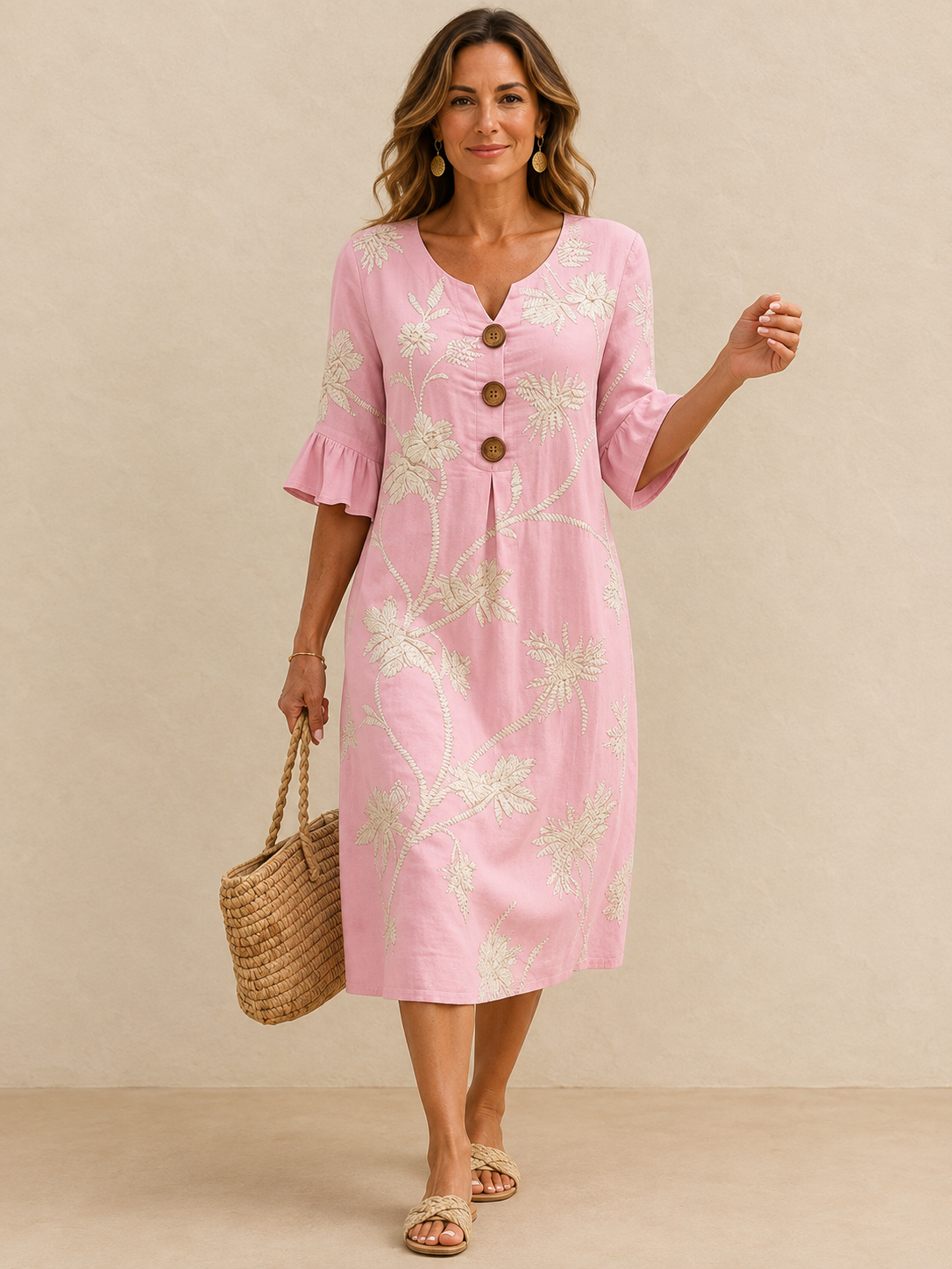 Esperanza | Vestido midi con bordado floral