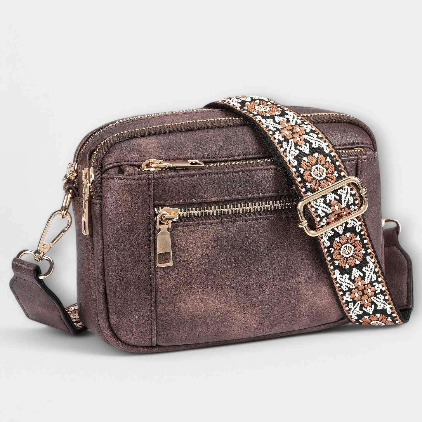 Bolsa cruzada de cuero vegano