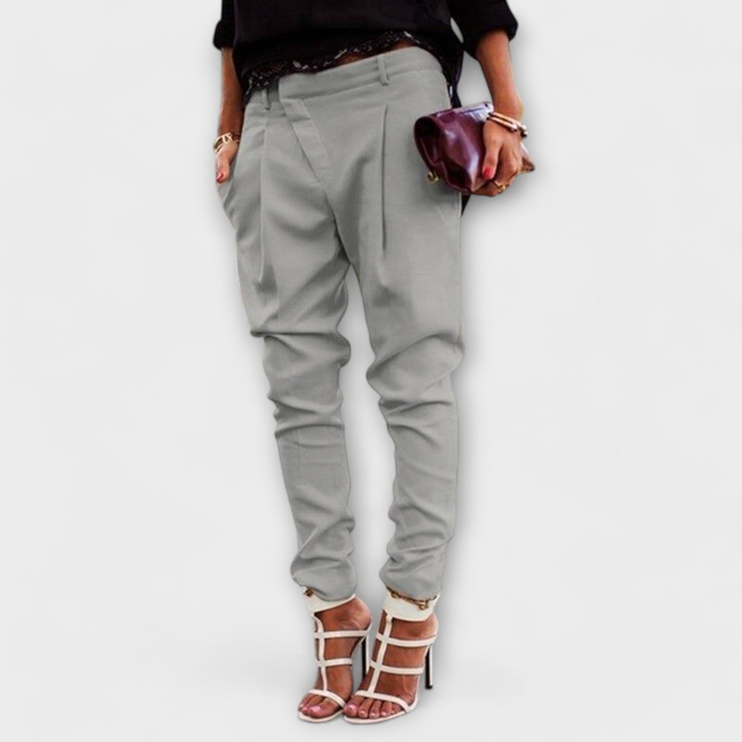 Mira - Pantalones Elegantes de Tiro Alto