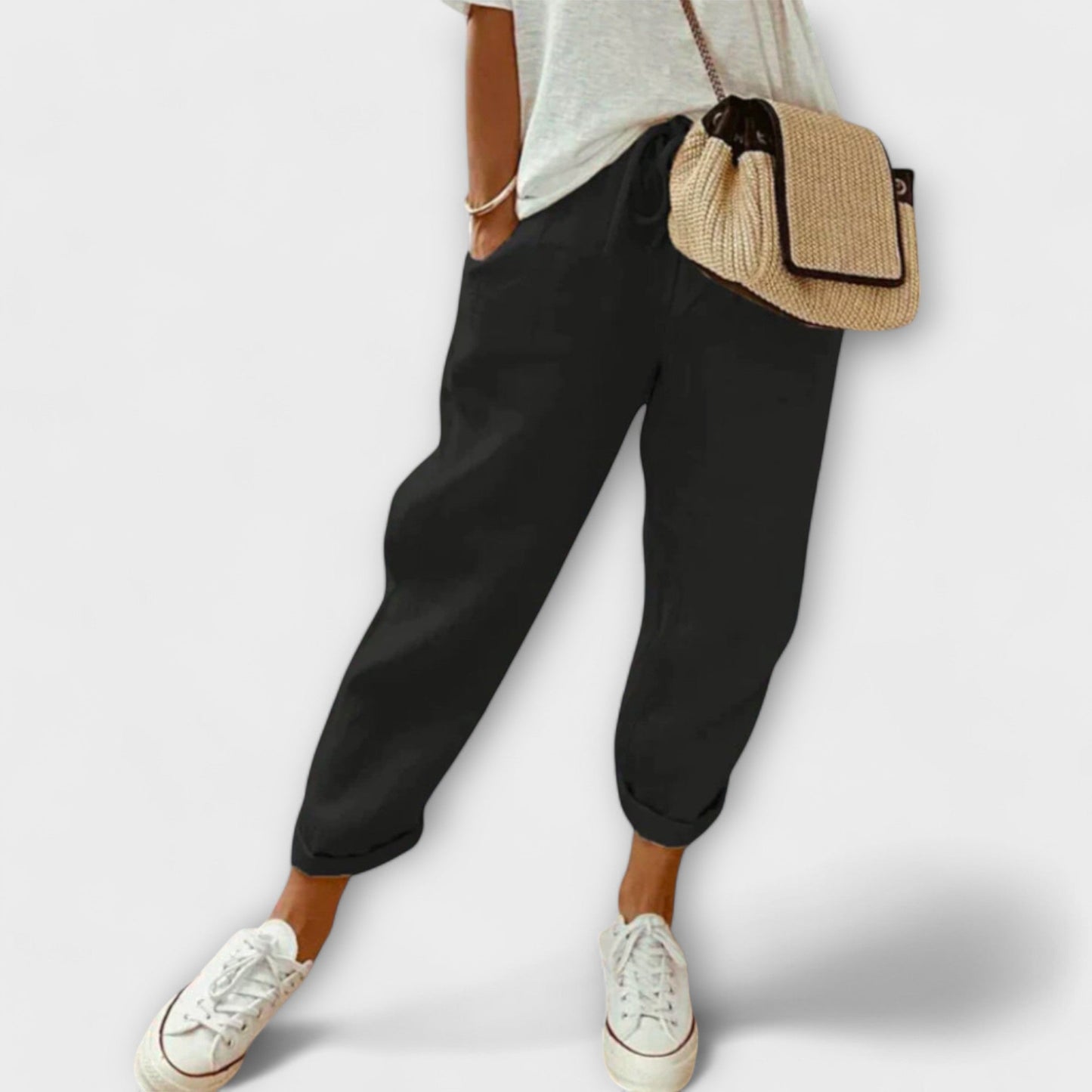 Bibi - Pantalones de lino modernos y casuales