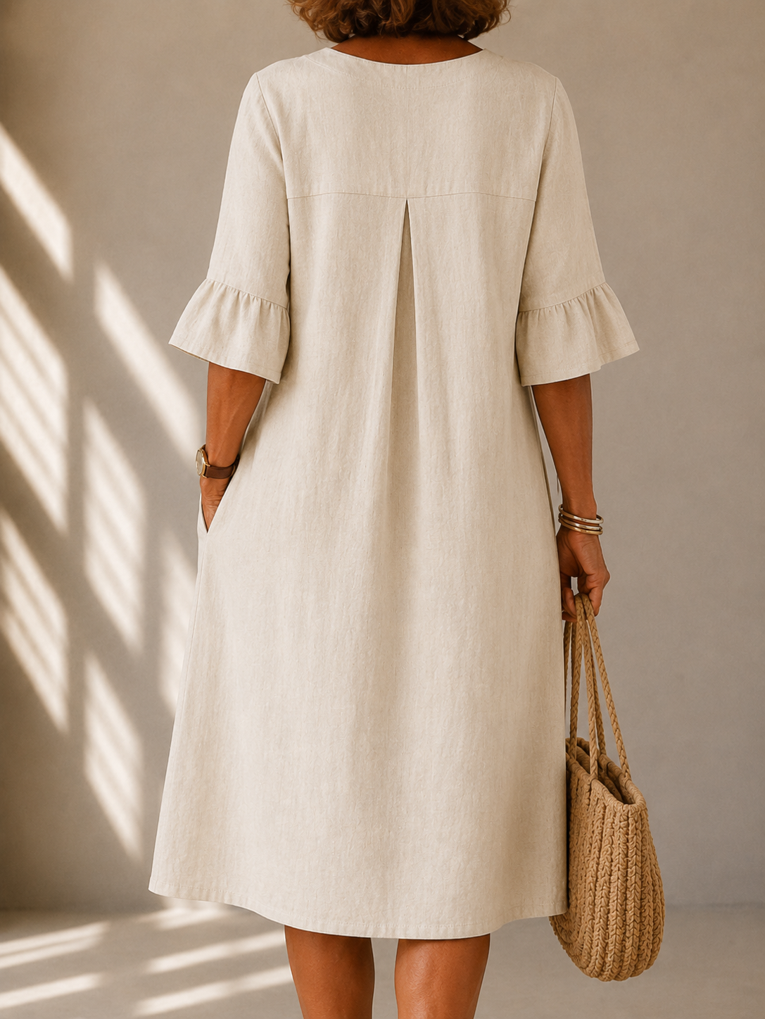 Lina | Vestido con botones y pliegue de caja