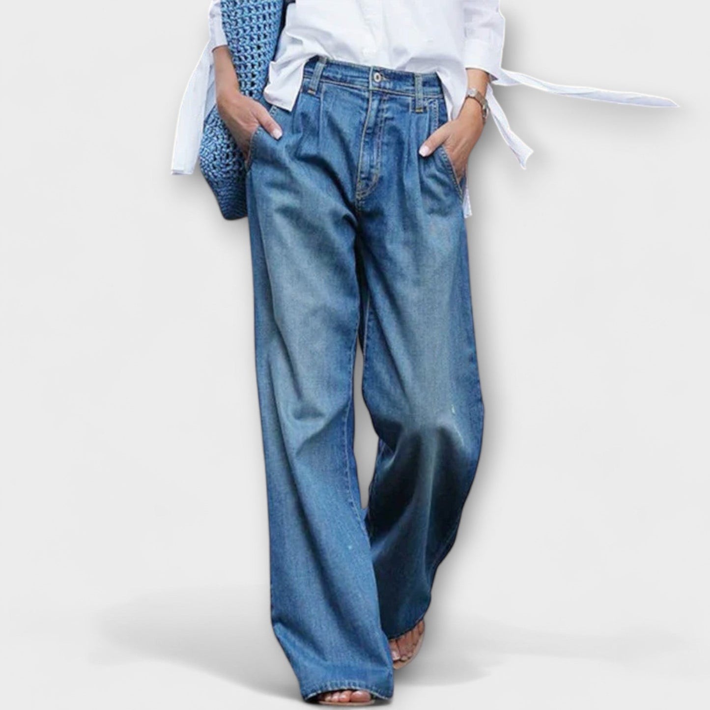 Ava - Jeans de alta calidad con pierna ancha