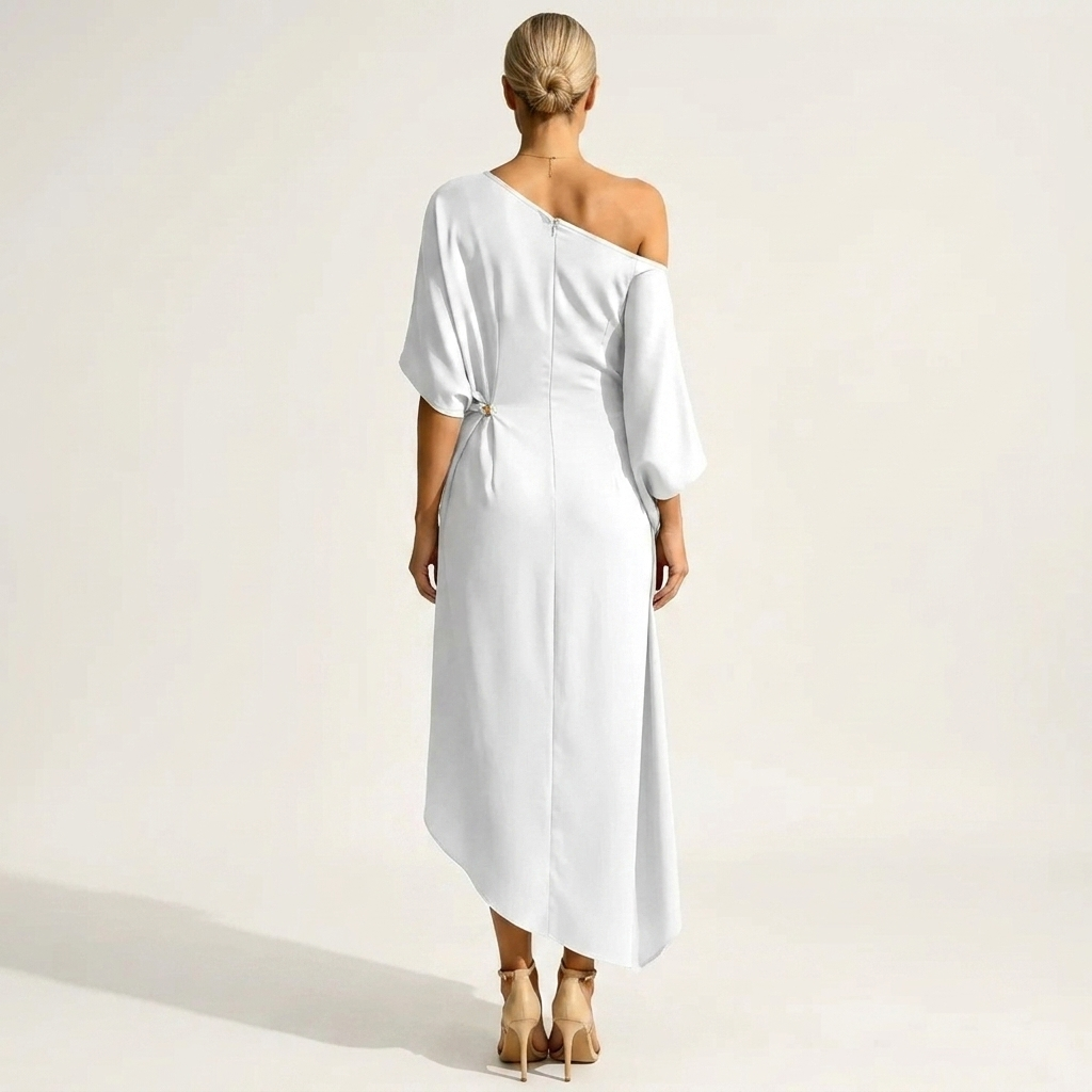 Tamara | Vestido asimétrico drapeado de un hombro