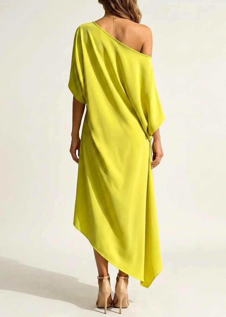 Tamara | Vestido asimétrico drapeado de un hombro