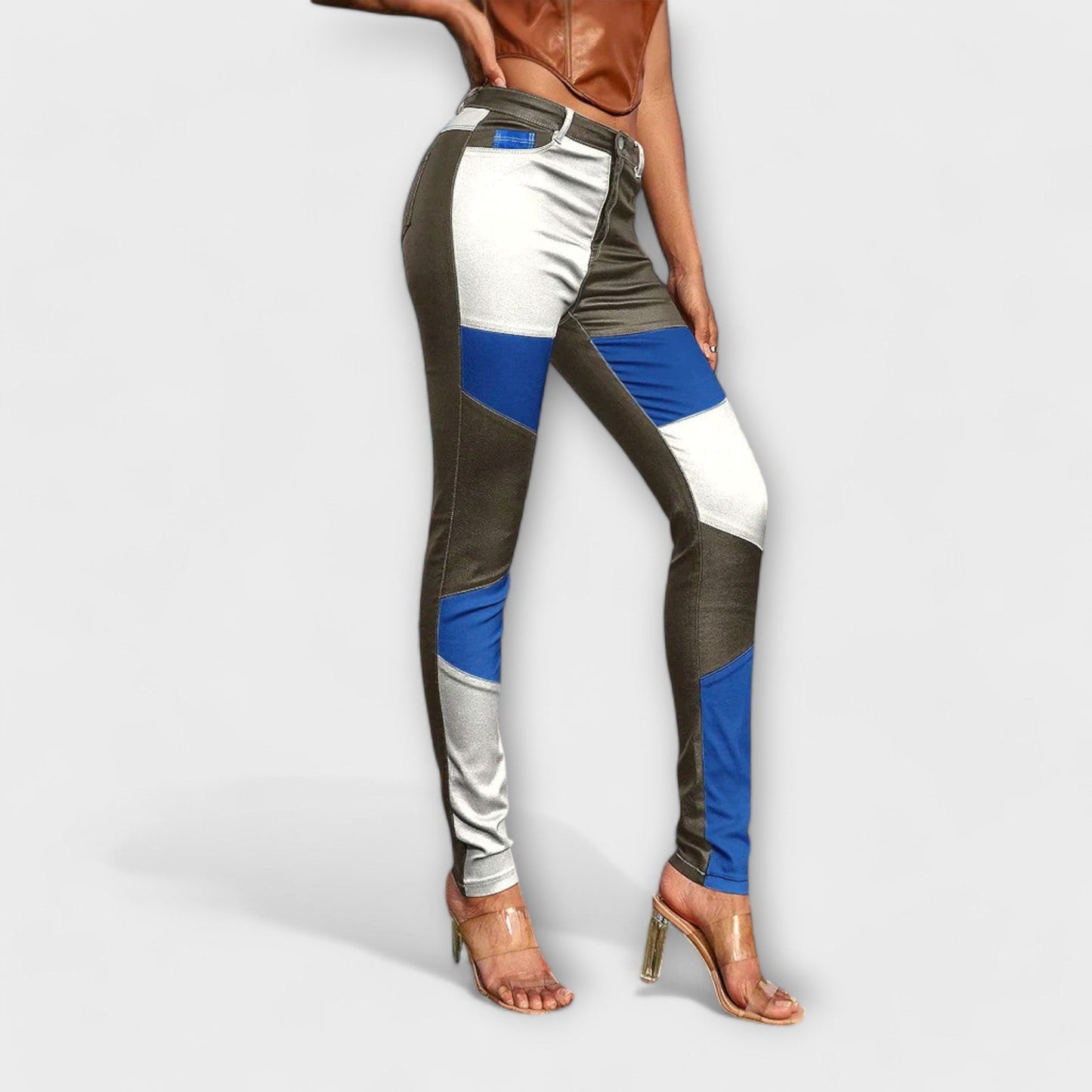 Calliope - Pantalones ajustados con diseño de bloques de color