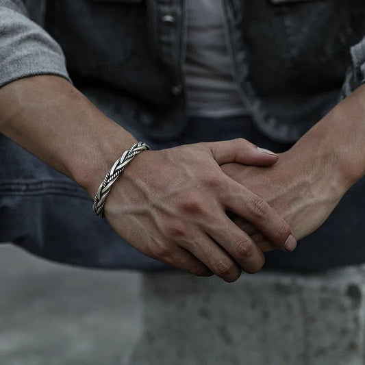 Pulsera Trenzada de aleación metálica para Hombre