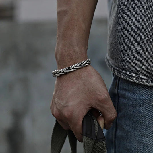 Pulsera Trenzada de aleación metálica para Hombre