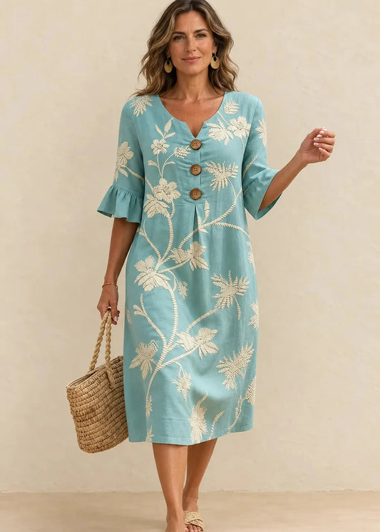 Esperanza | Vestido midi con bordado floral